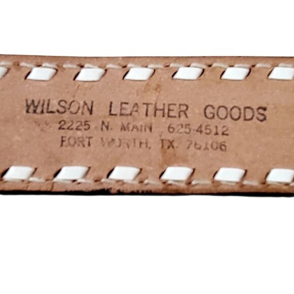 VTG Wilson's Leather Goods Western Tooled Leather Belt Indianhead Buckle Savage - Picture 11 of 16